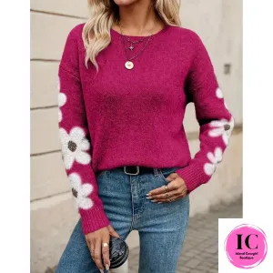 You're All I Want Pink Floral Sweater