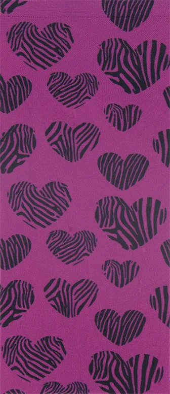 Zebra Hearts on Magenta Knee Highs